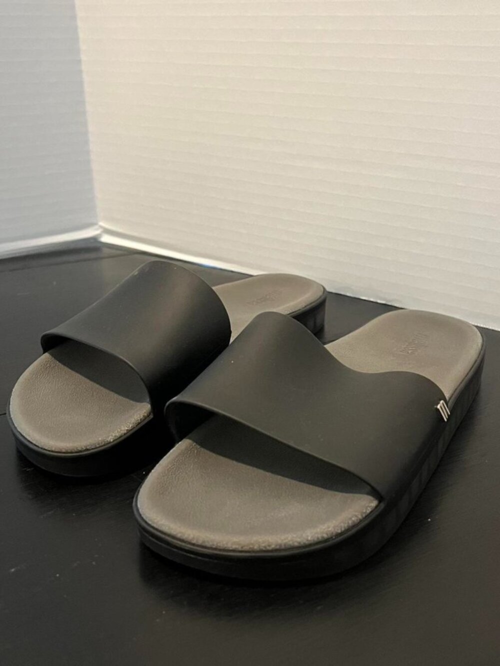 Melissa Black Slide Sandals, Women's Size 6, New, Waterproof Comfort Slides
